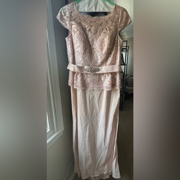 Blush Pink Formal Floor-Length Dress - Size 14 - Picture 3 of 7